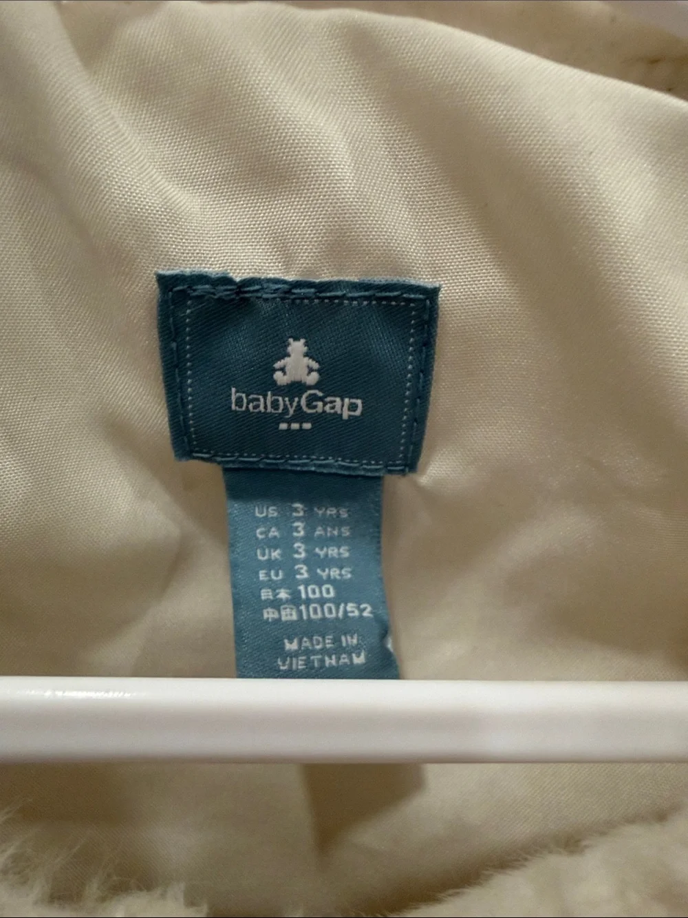 GAP Ivory Faux Fur Girls Vest